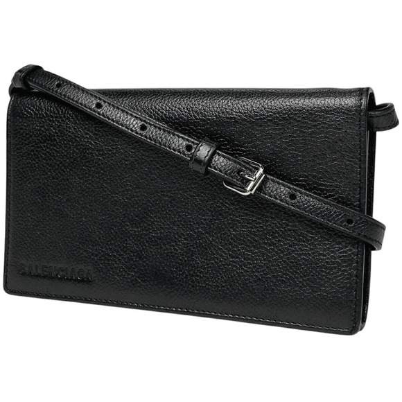 BALENCIAGA Shoulder Bag pochette leather black - Picture 1 of 5